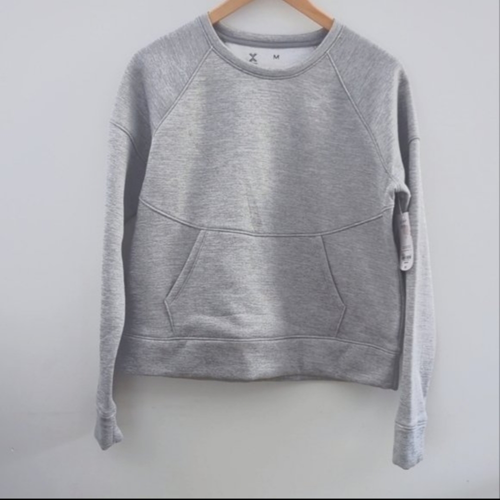 š“2/$25š“XERSION | Women's Heather Grey Fleece Pullover Long Sleeved Sweater